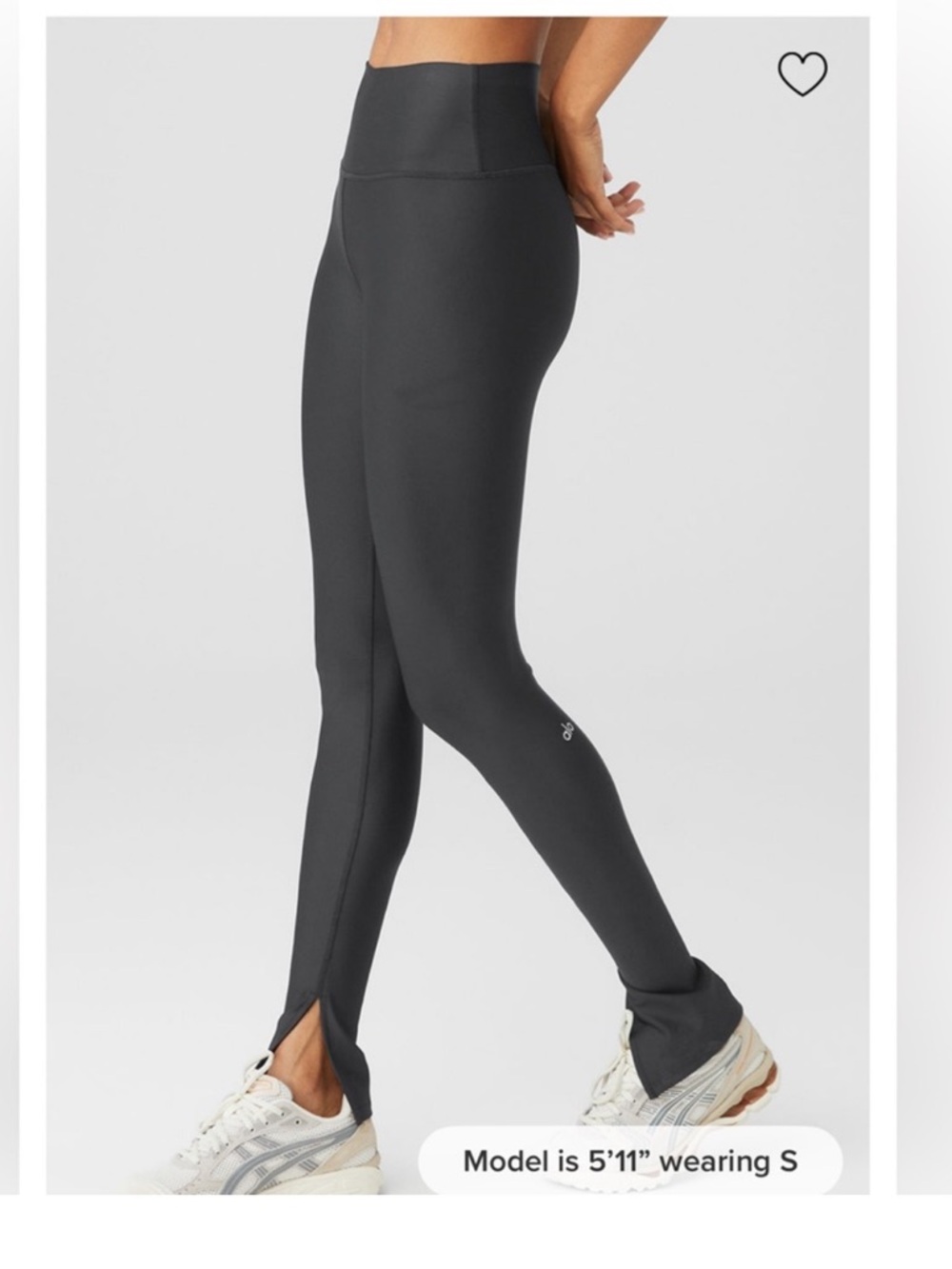 ALO NWOT Yoga High-Waist Ankle Split Leggings in Charcoal